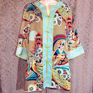 Bob Mackie wearable art vintage shirt 100% Silk